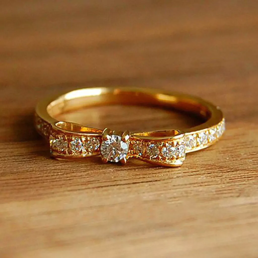 stunning gold bow tie rings