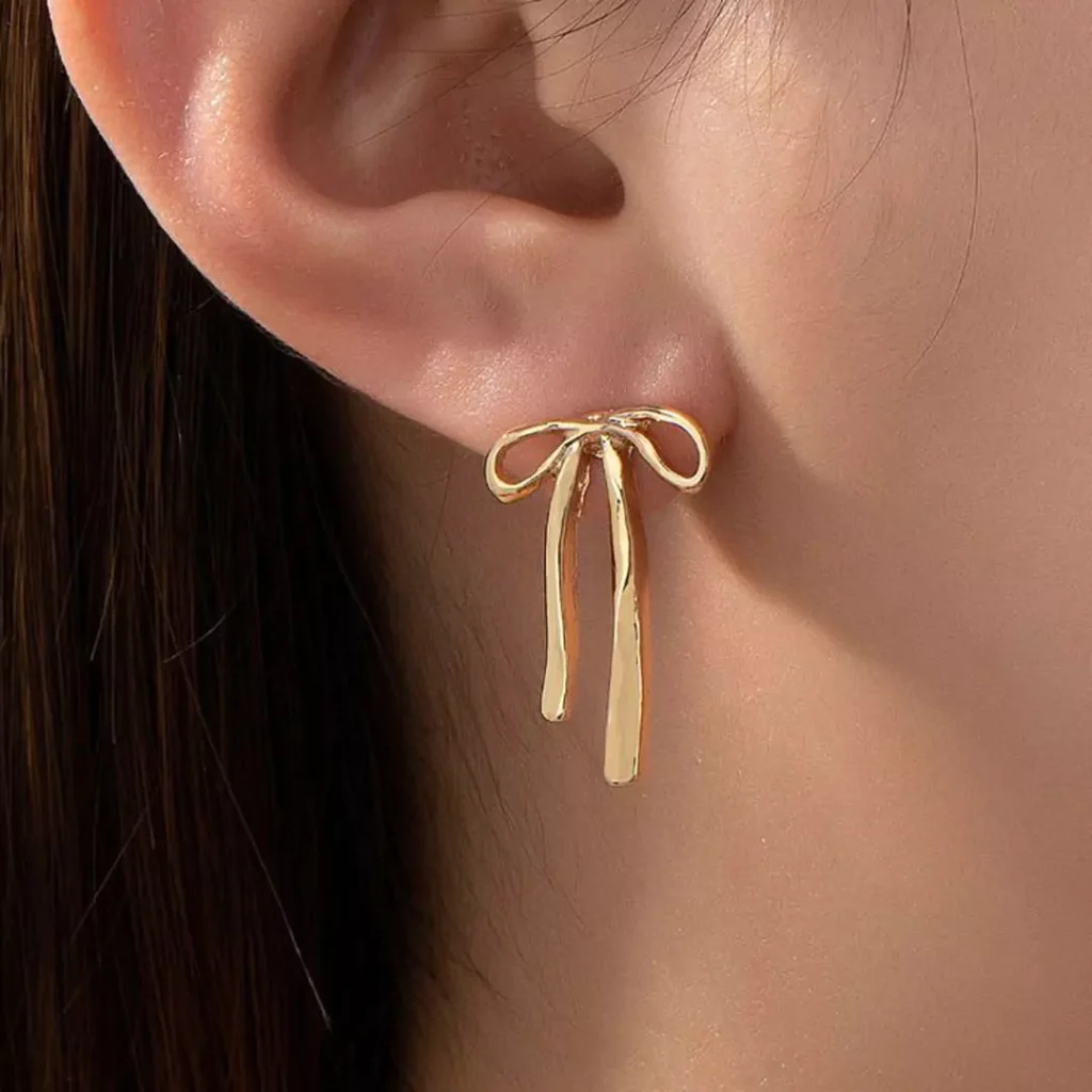 majestic gold bow earrings