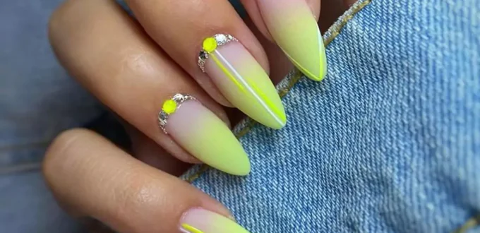 unique green ombre nail designs