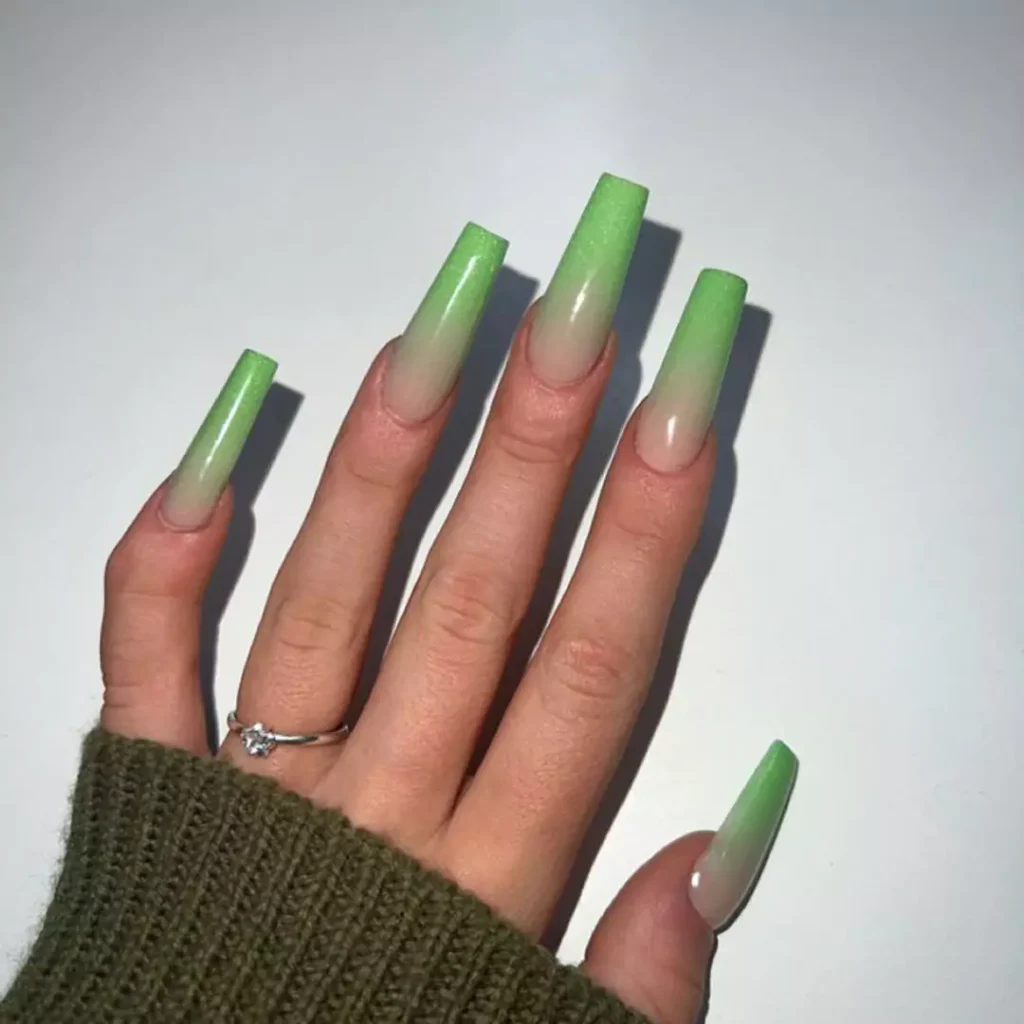 opulent green ombre nail designs