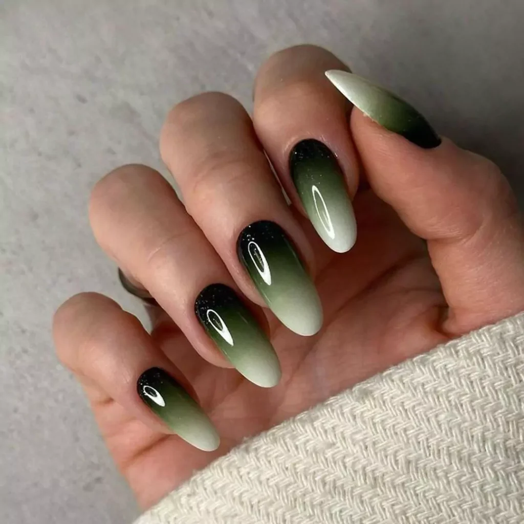 elegant green ombre nail designs