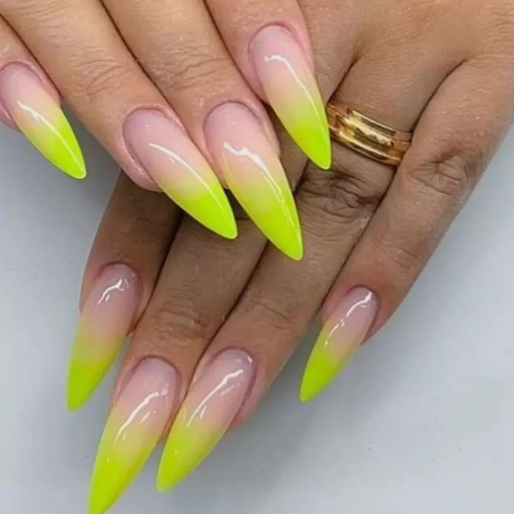 dazzling green ombre nail designs