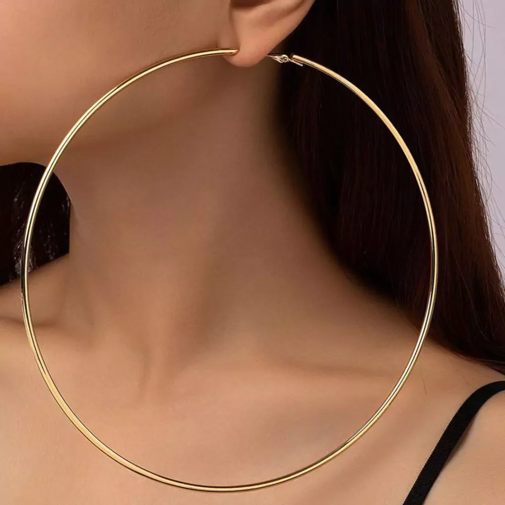 precious big circle gold earrings