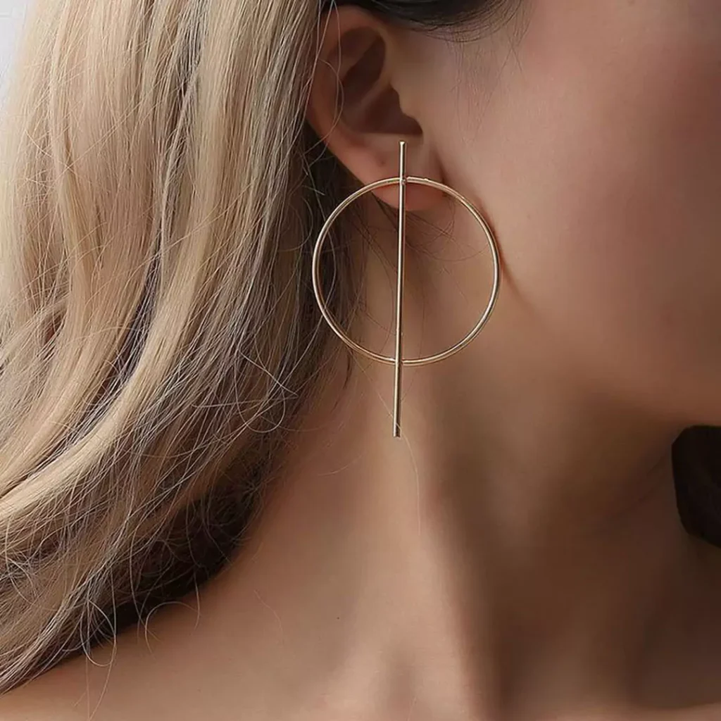 chic big circle gold earrings