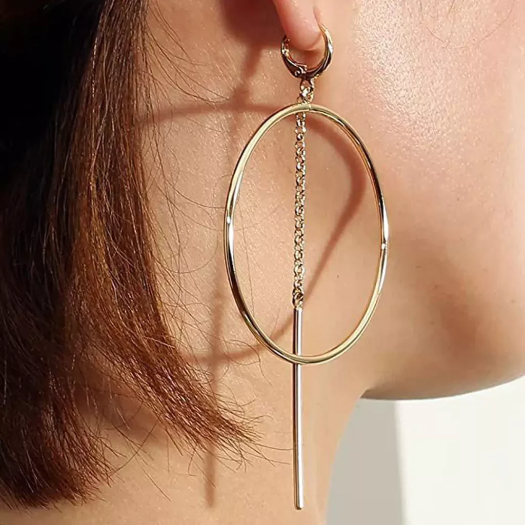 luxurious big circle gold earrings