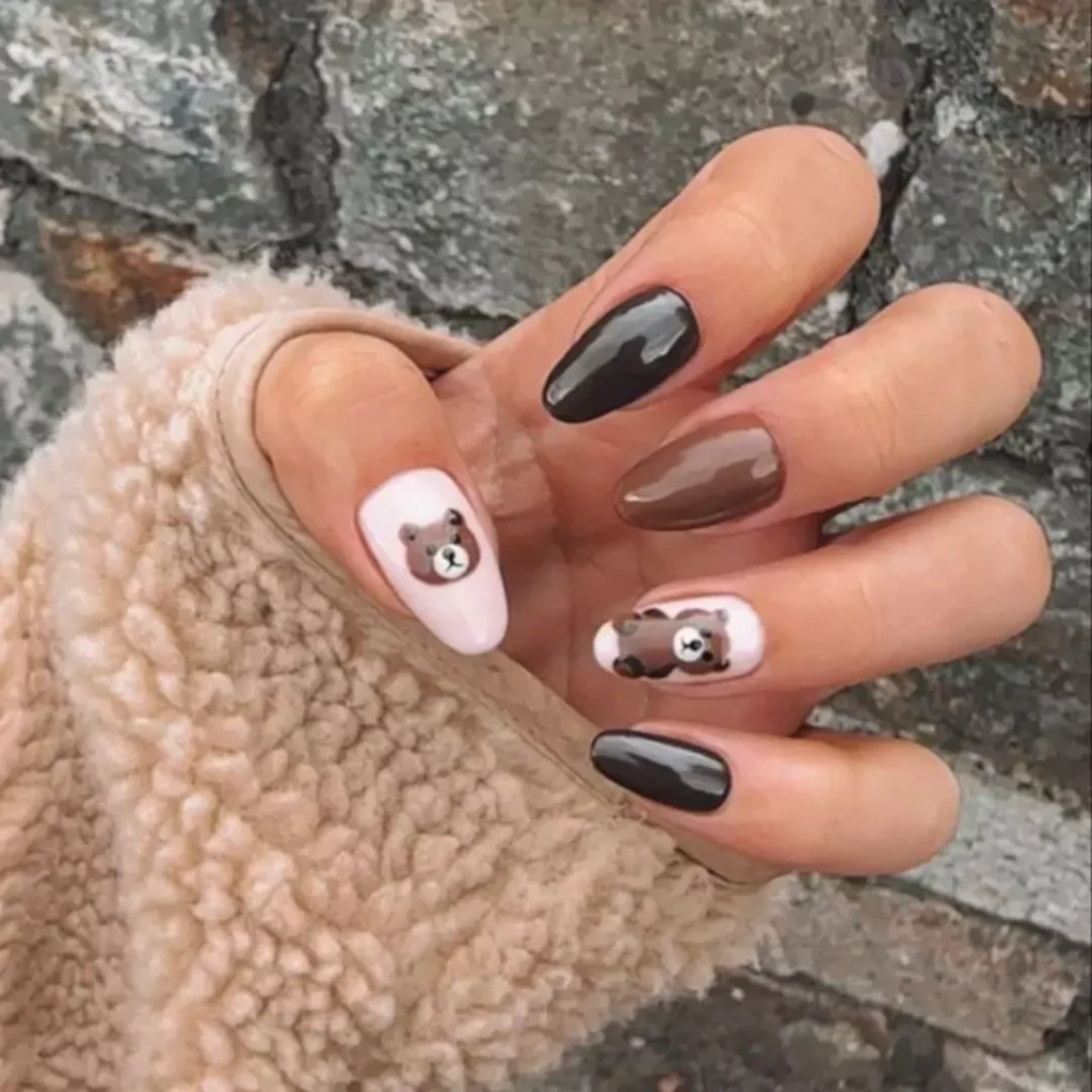 unique teddy bear nail designs