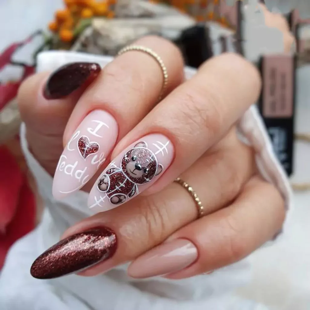 captivate teddy bear nail designs