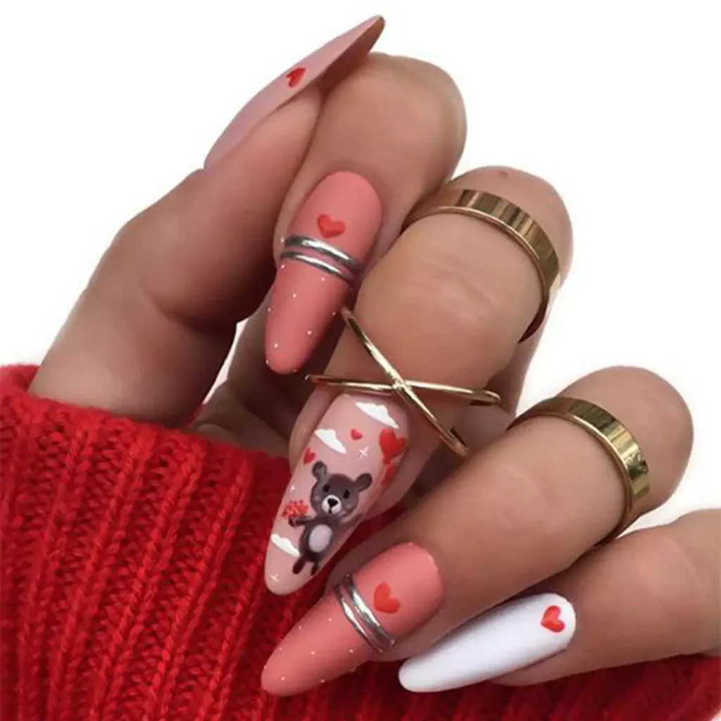 trendy teddy bear nail designs