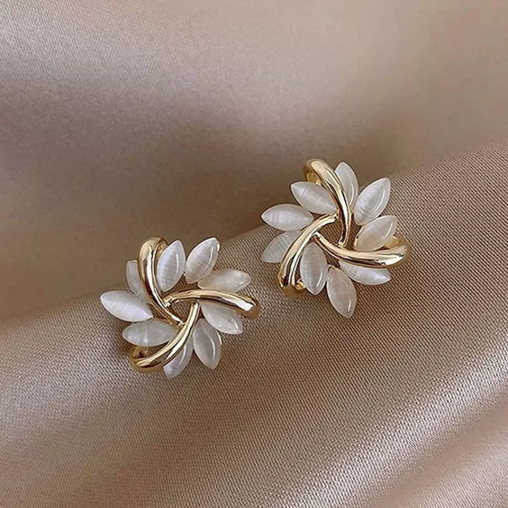 opulent gold floral earrings