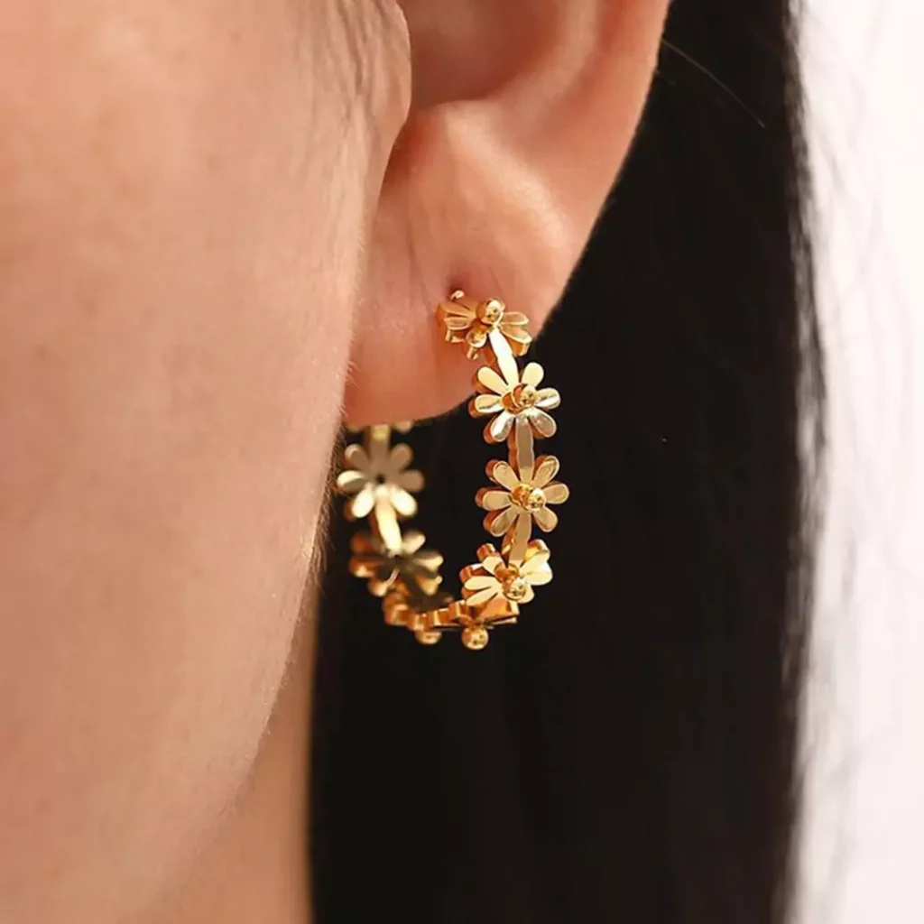 dazzling gold floral earrings