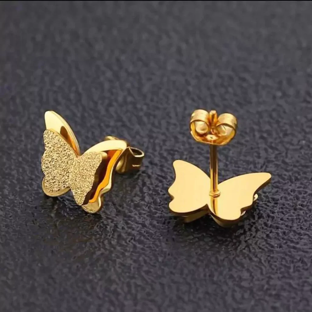 glamorous gold simple studs earrings