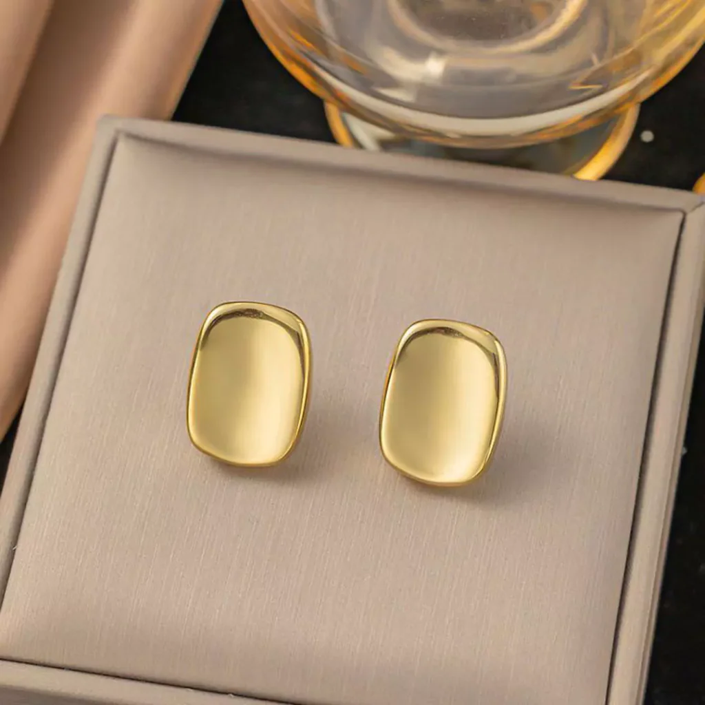 stylish gold simple studs earrings