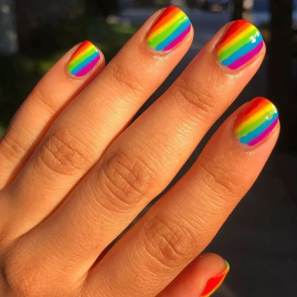 romantic rainbow nail designs