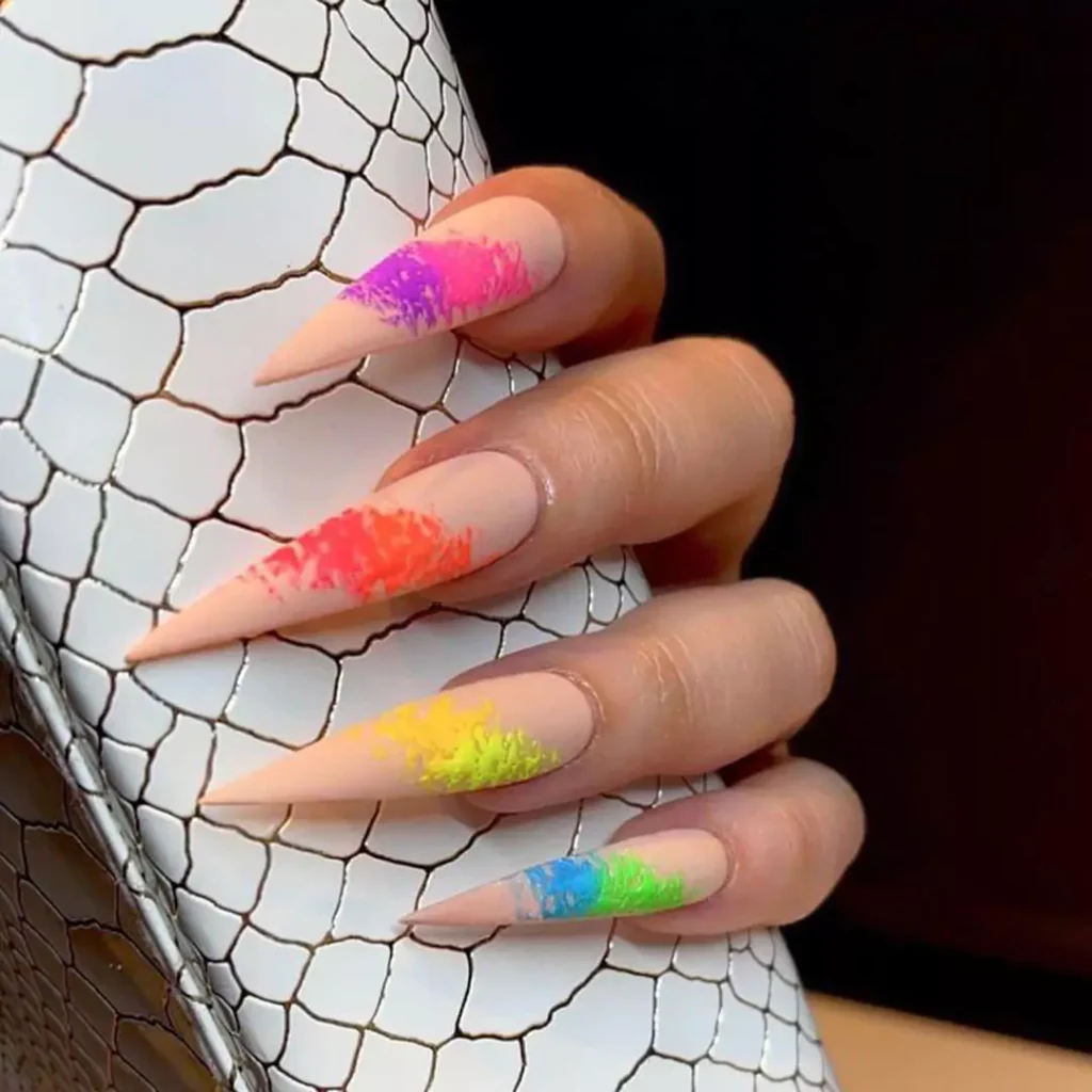 elegant rainbow nail designs