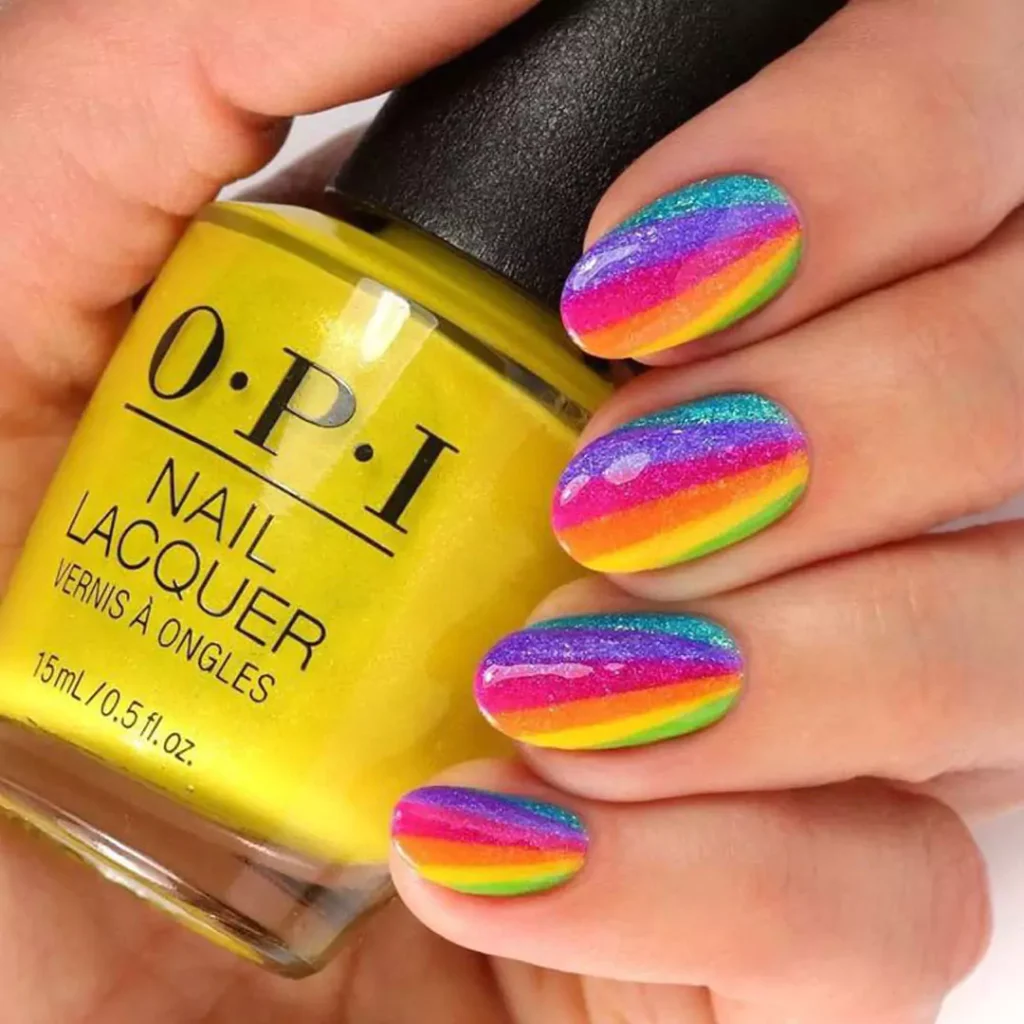 sophisticated rainbow nail designs