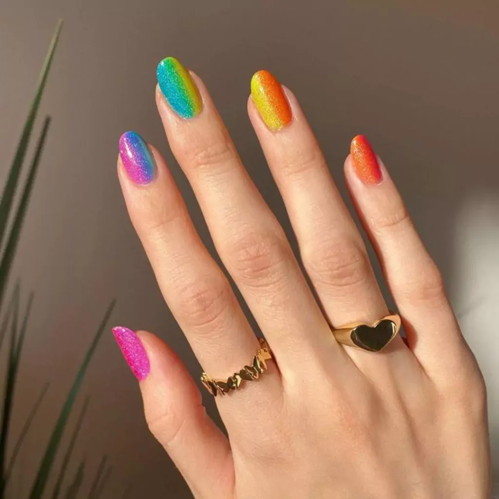 chic rainbow nail designs