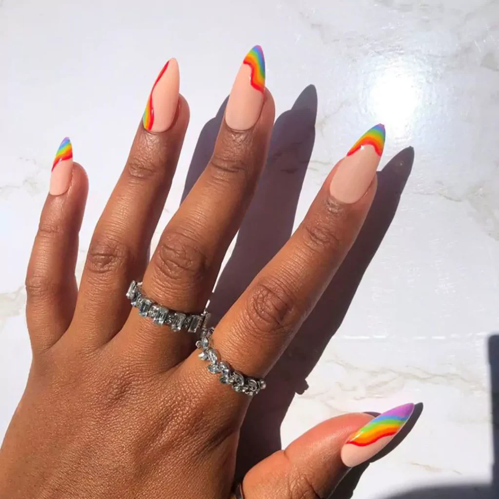 trendy rainbow nail designs