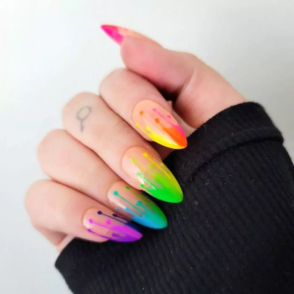 unique rainbow nail designs