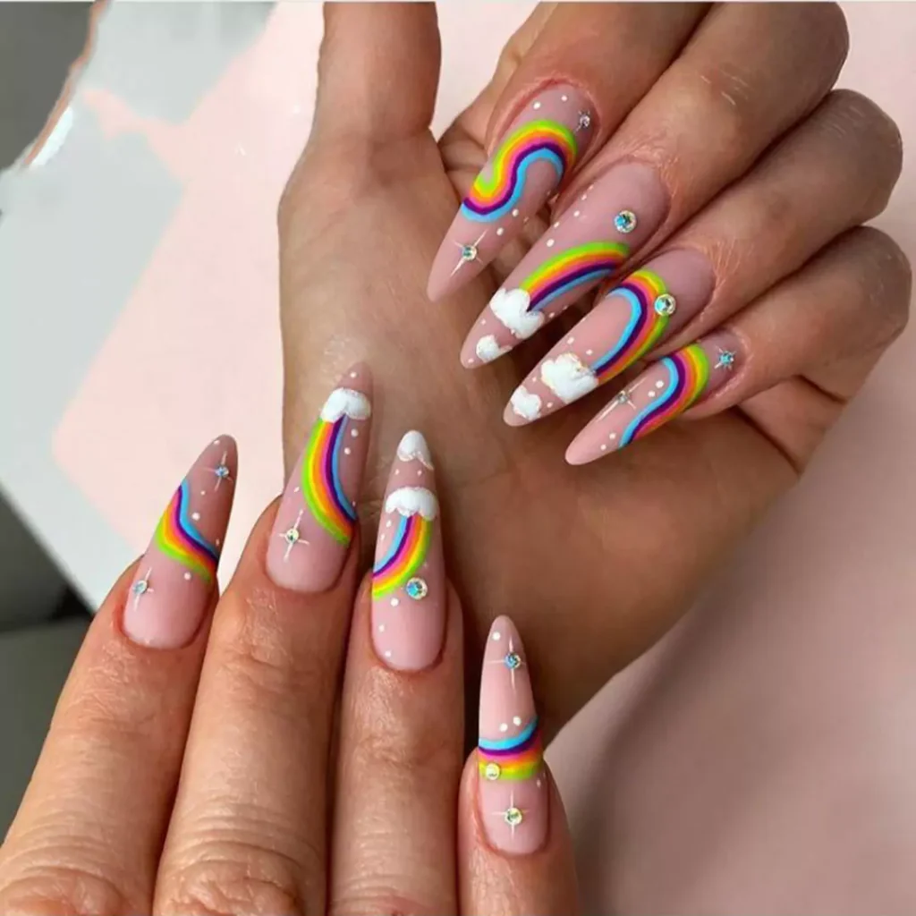 exquisite rainbow nail designs