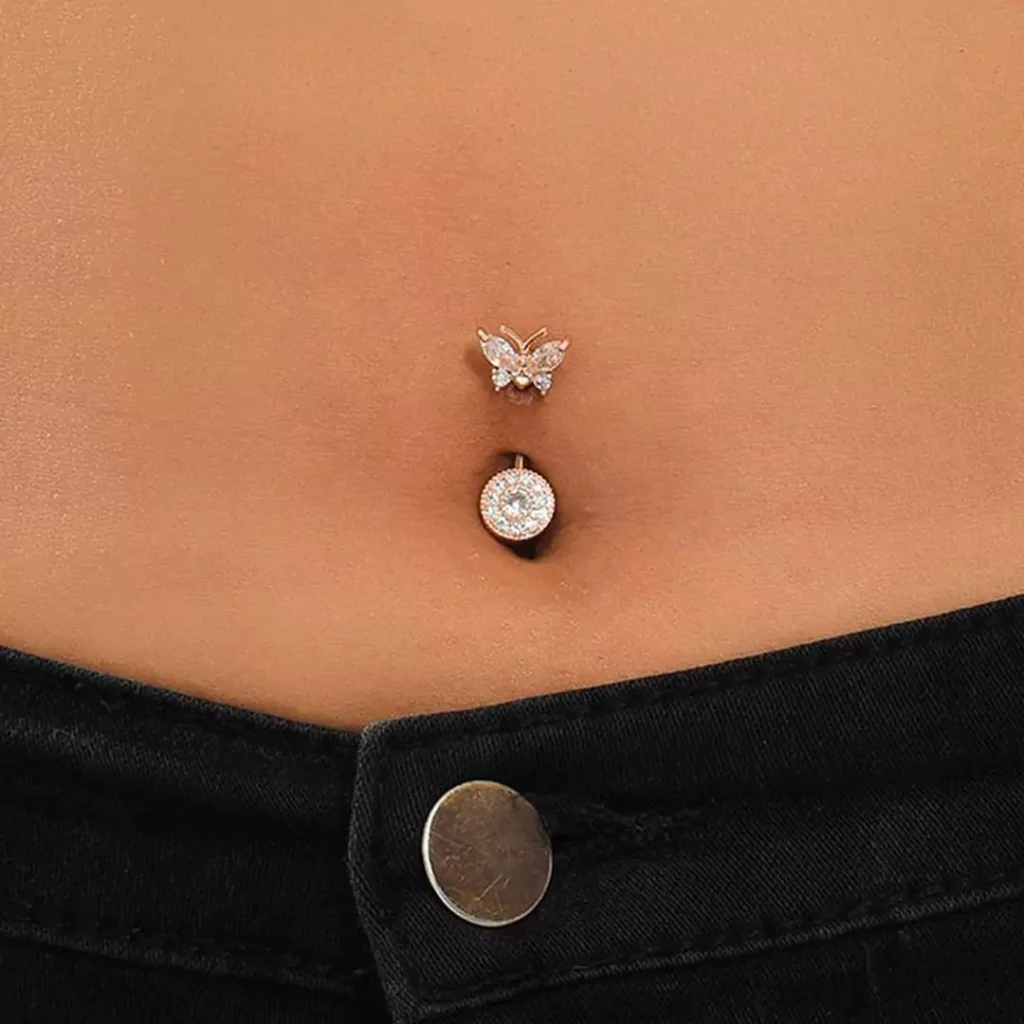 delicate Belly Button Piercings