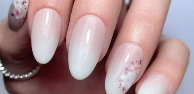 chic beige ombre nail designs