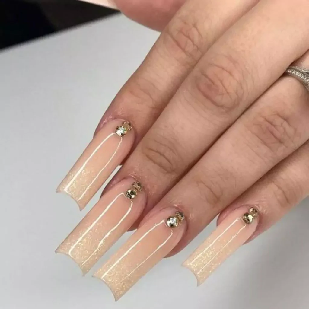 dazzling beige ombre nail designs