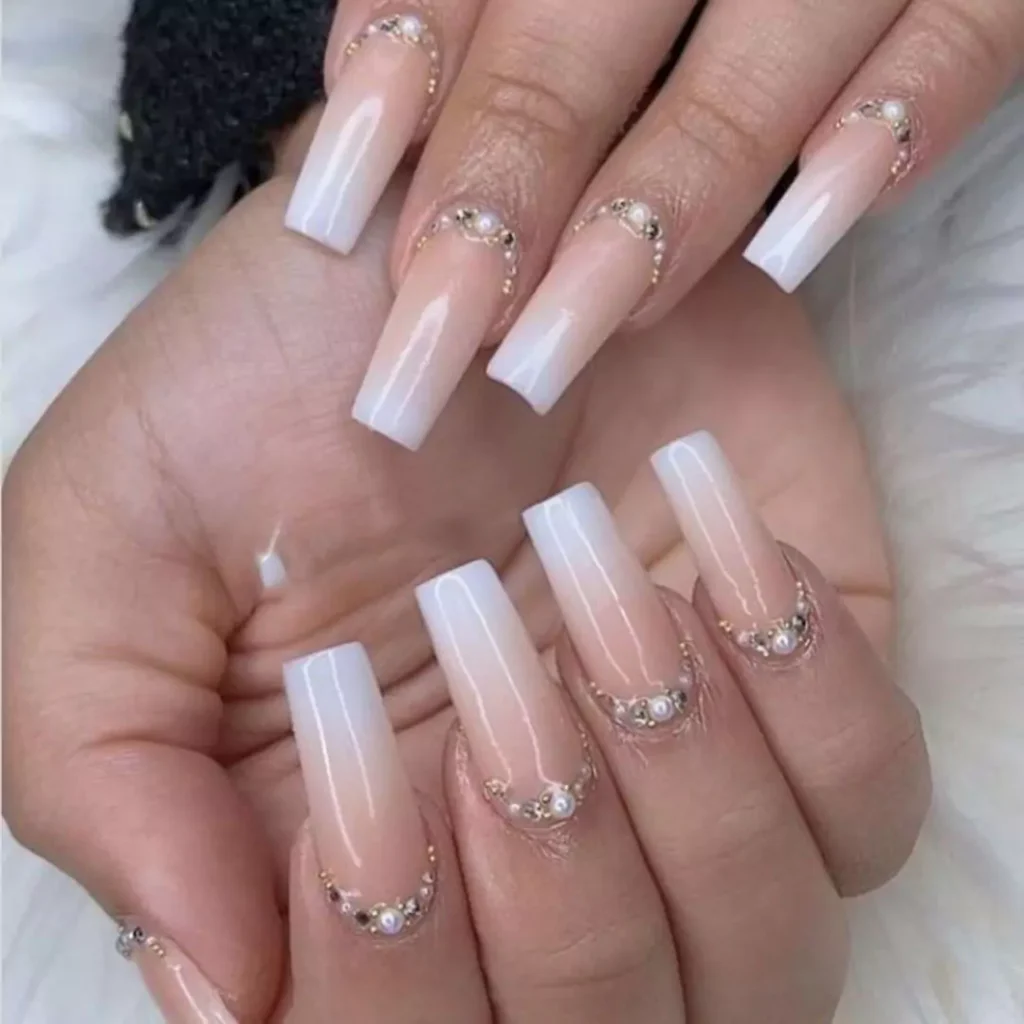 stunning beige ombre nail designs