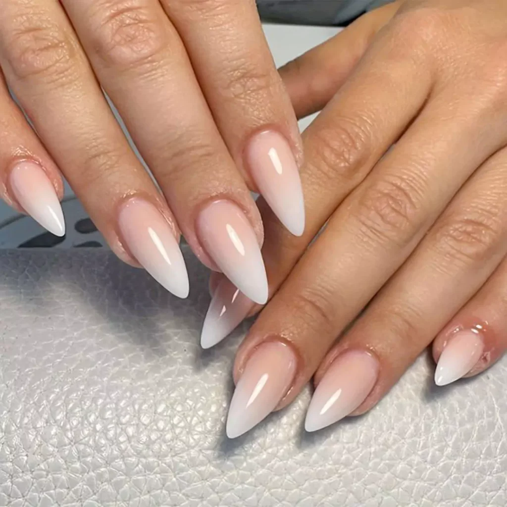 delicate beige ombre nail designs