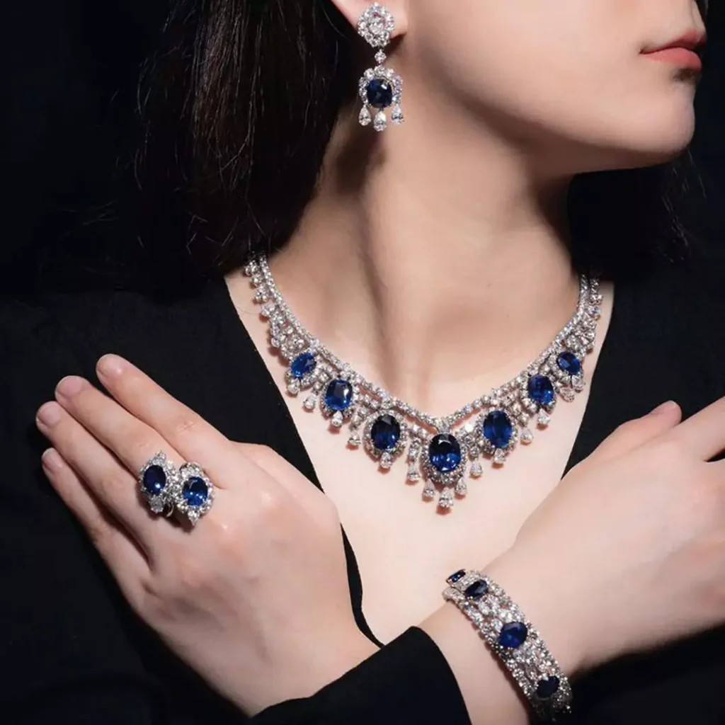 glamorous Sapphire jewelry sets