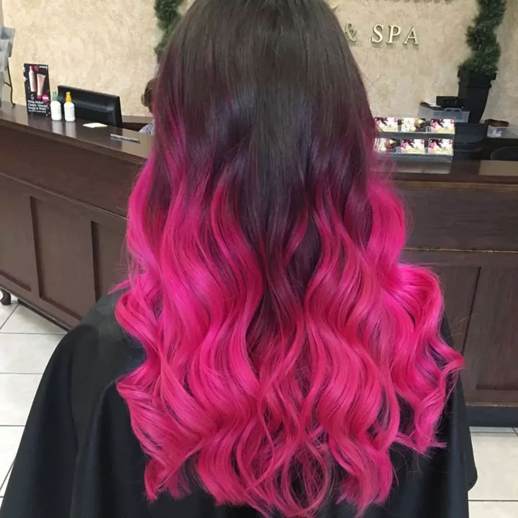 Beautiful and charming Pink hair color 