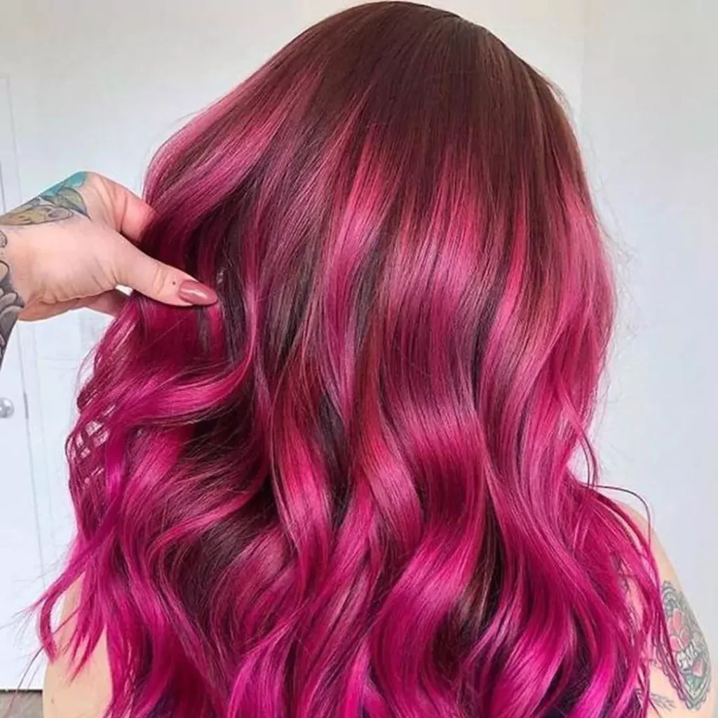 Attractive Pink hair color 