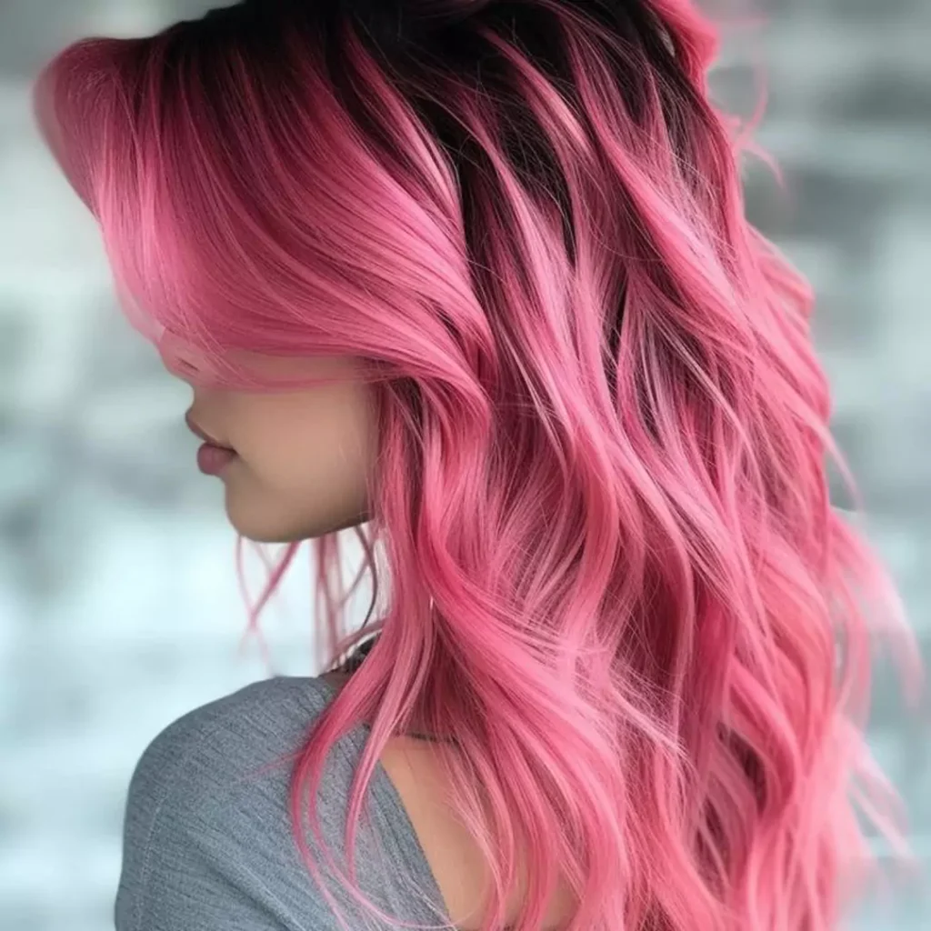 Stylish Pink hair color 