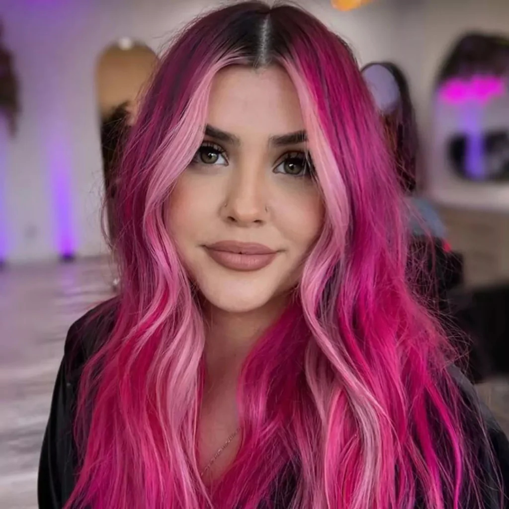 Eye-catching Pink hair color 