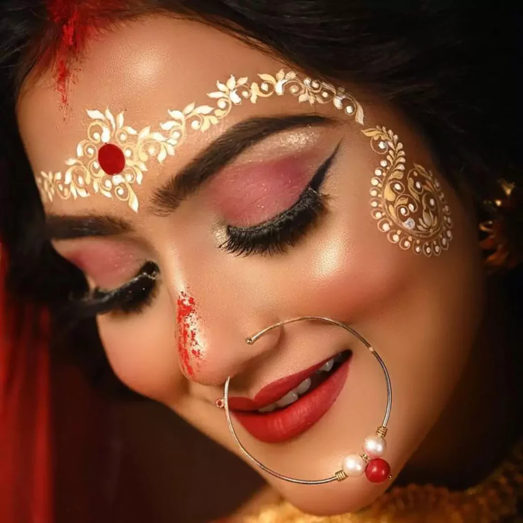 chic Bengali bridal makeup