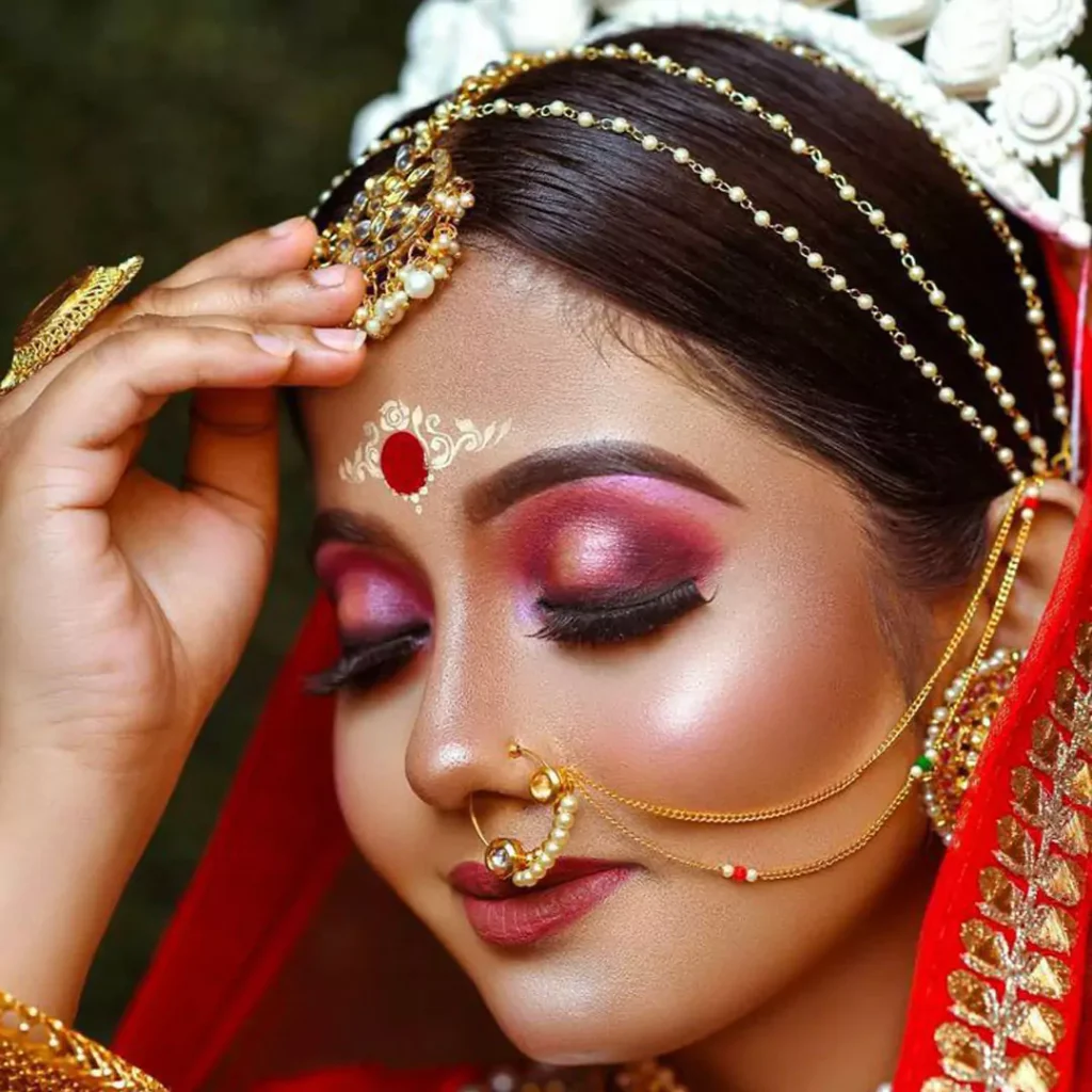 elegant Bengali bridal makeup