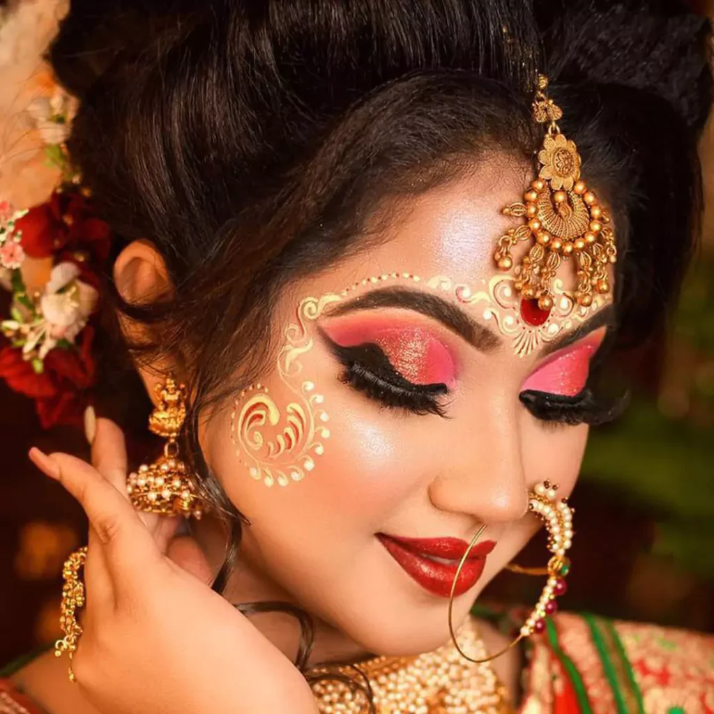 ethereal Bengali bridal makeup