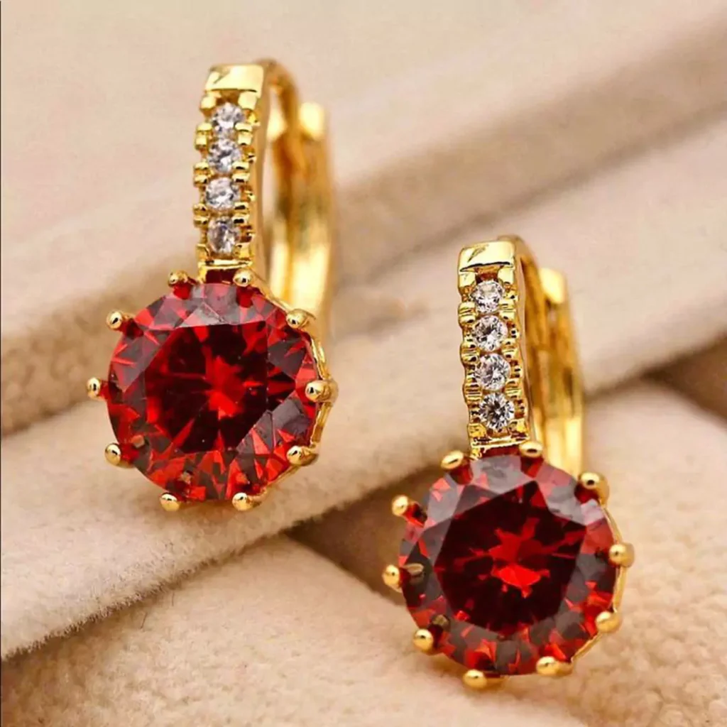 magnificent Ruby gold earrings