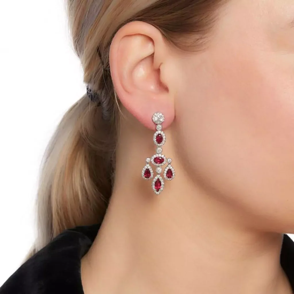 precious Ruby gold earrings