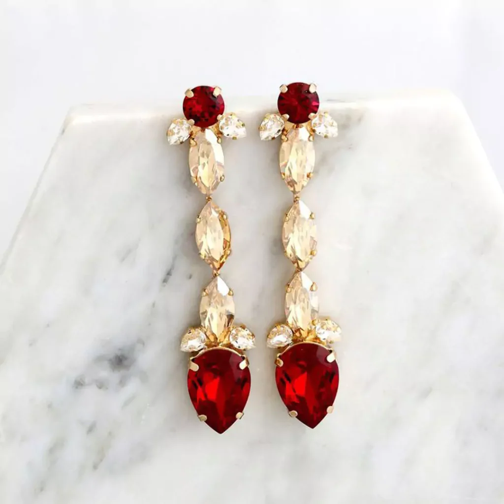 stylish Ruby gold earrings