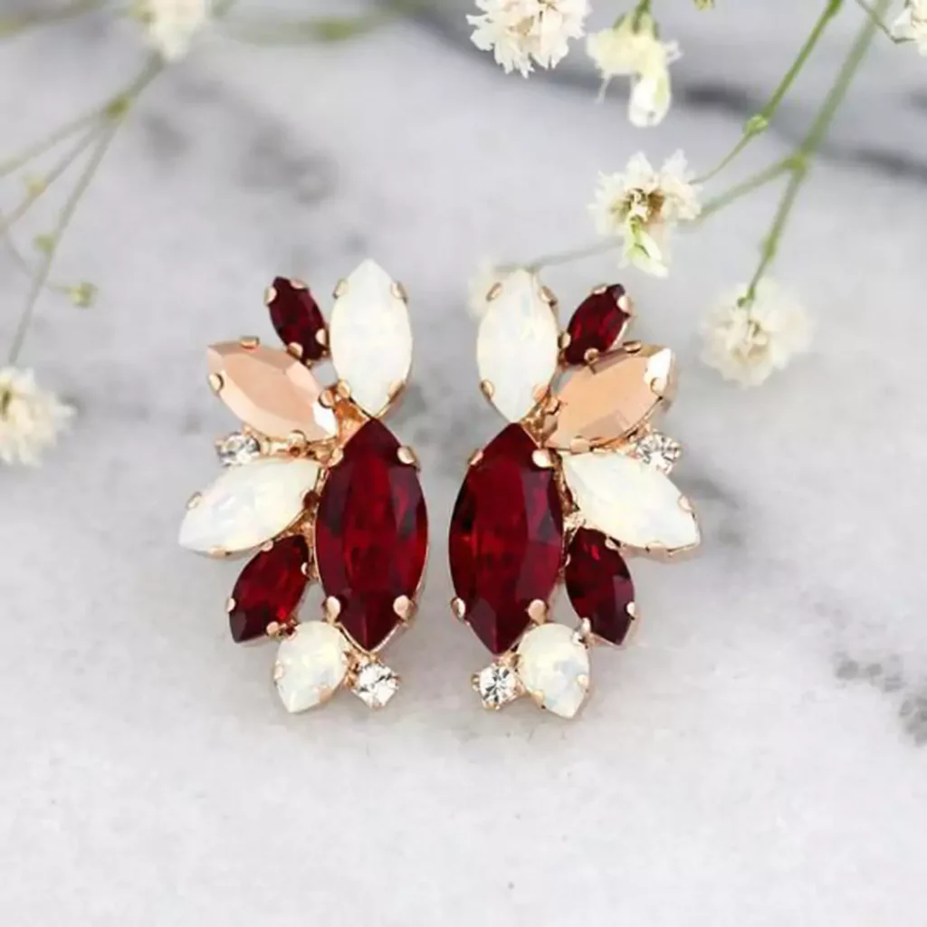 refine Ruby gold earrings