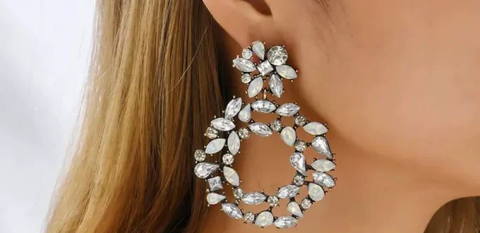 luxurious crystal diamond earrings