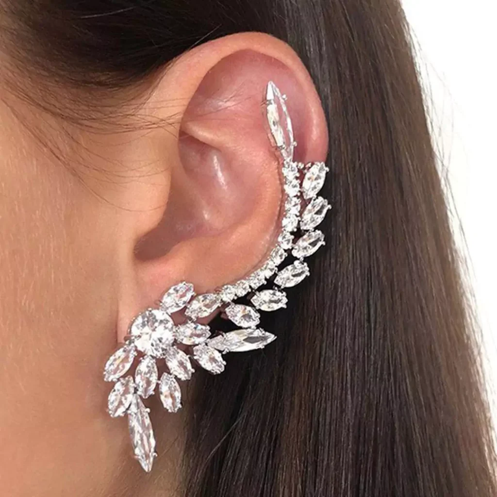 elegant crystal diamond earrings