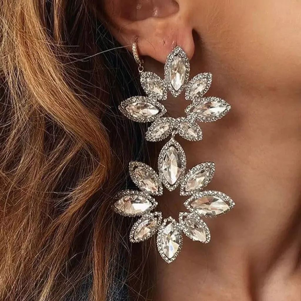 regal crystal diamond earrings