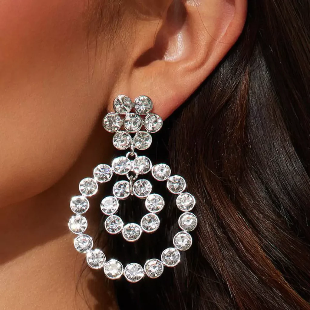 precious crystal diamond earrings