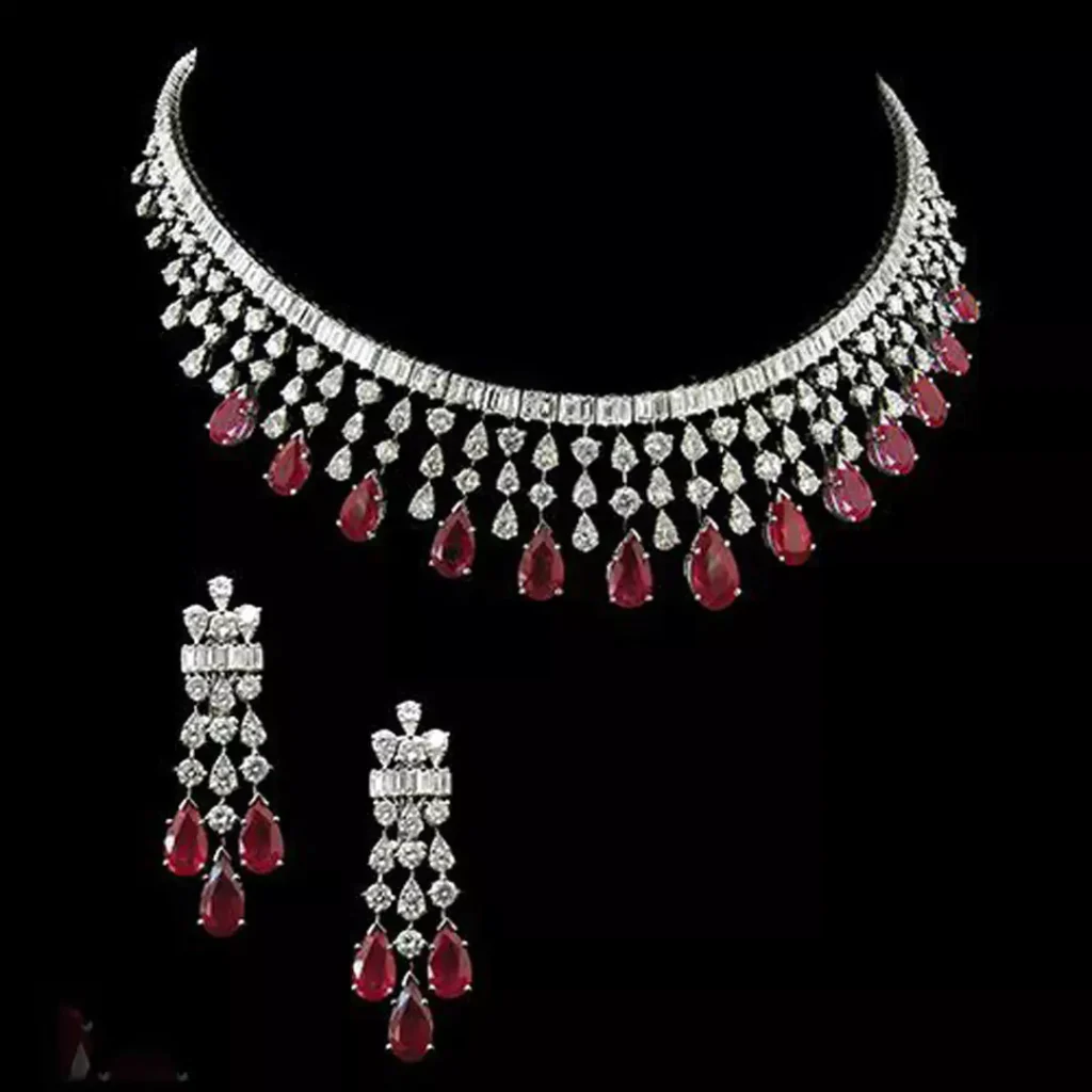 dazzling Ruby jewelry set