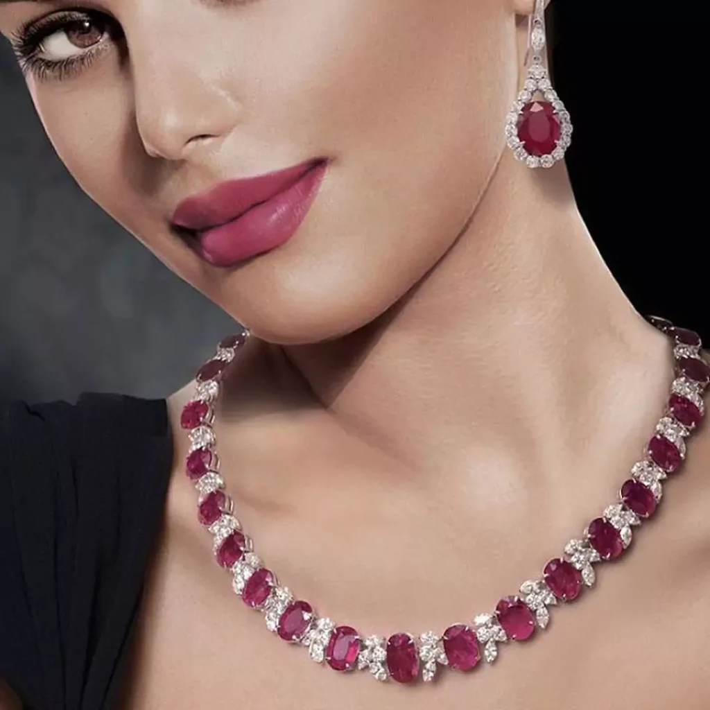 sophisticated Ruby jewelry set