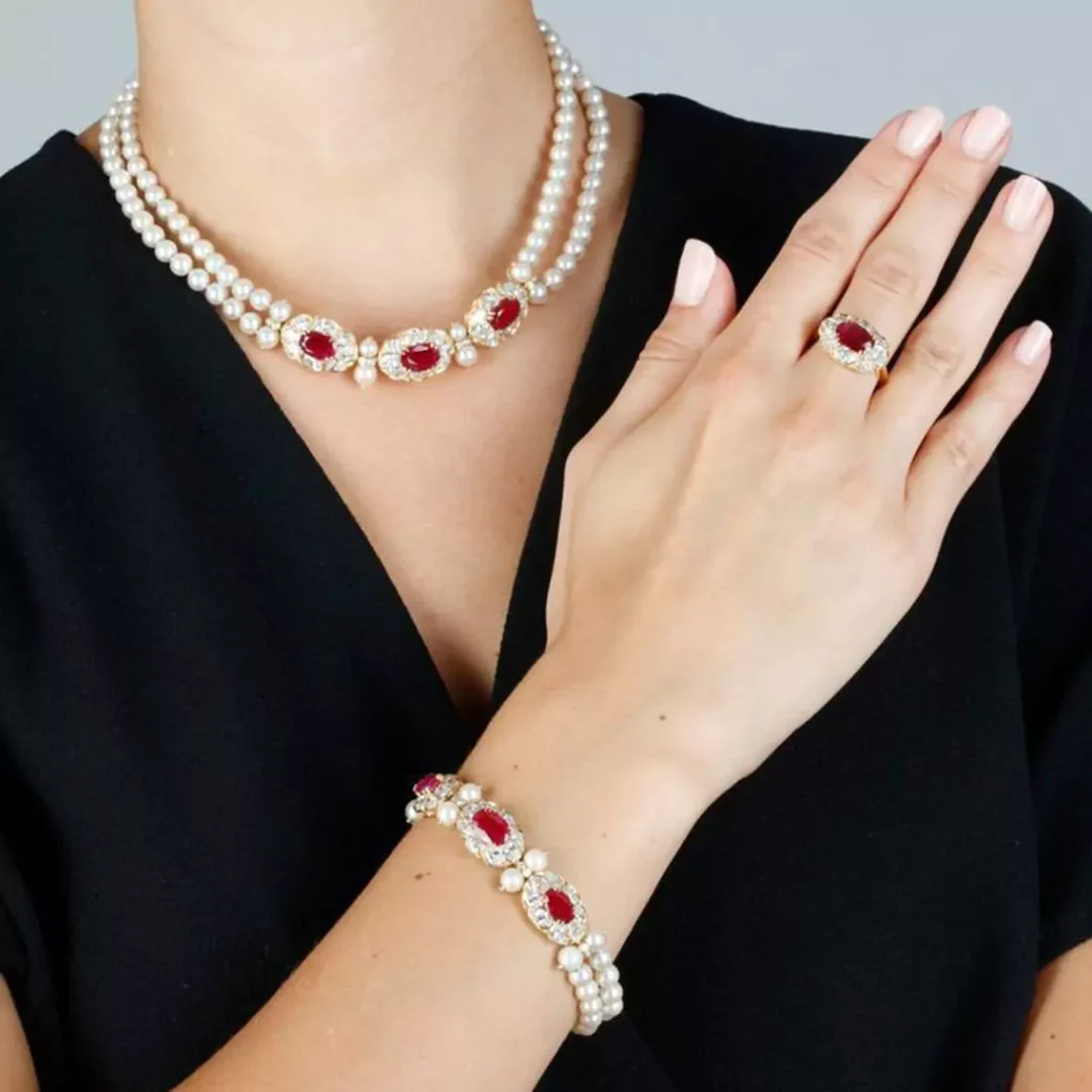 stylish Ruby jewelry set