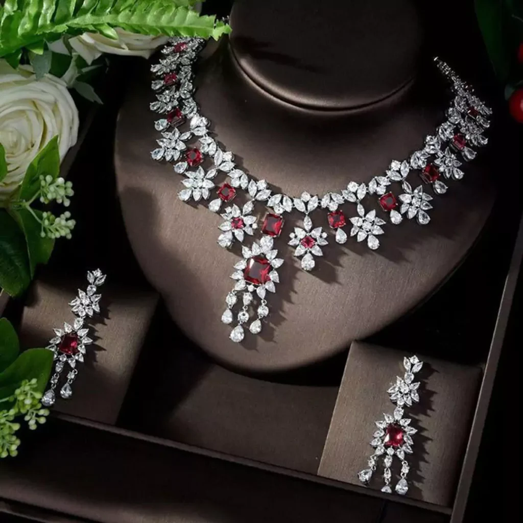 radiant Ruby jewelry set