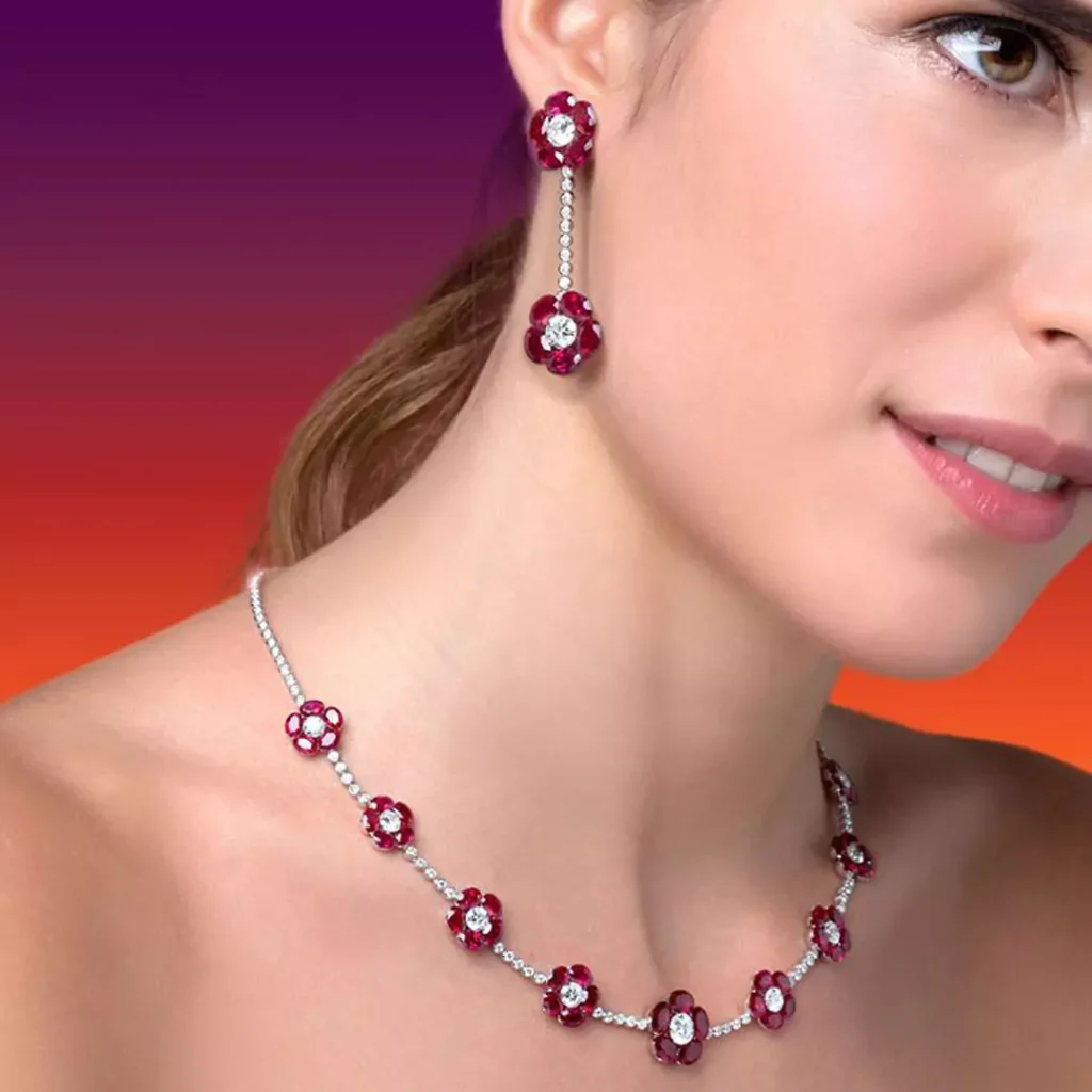 delicate Ruby jewelry set