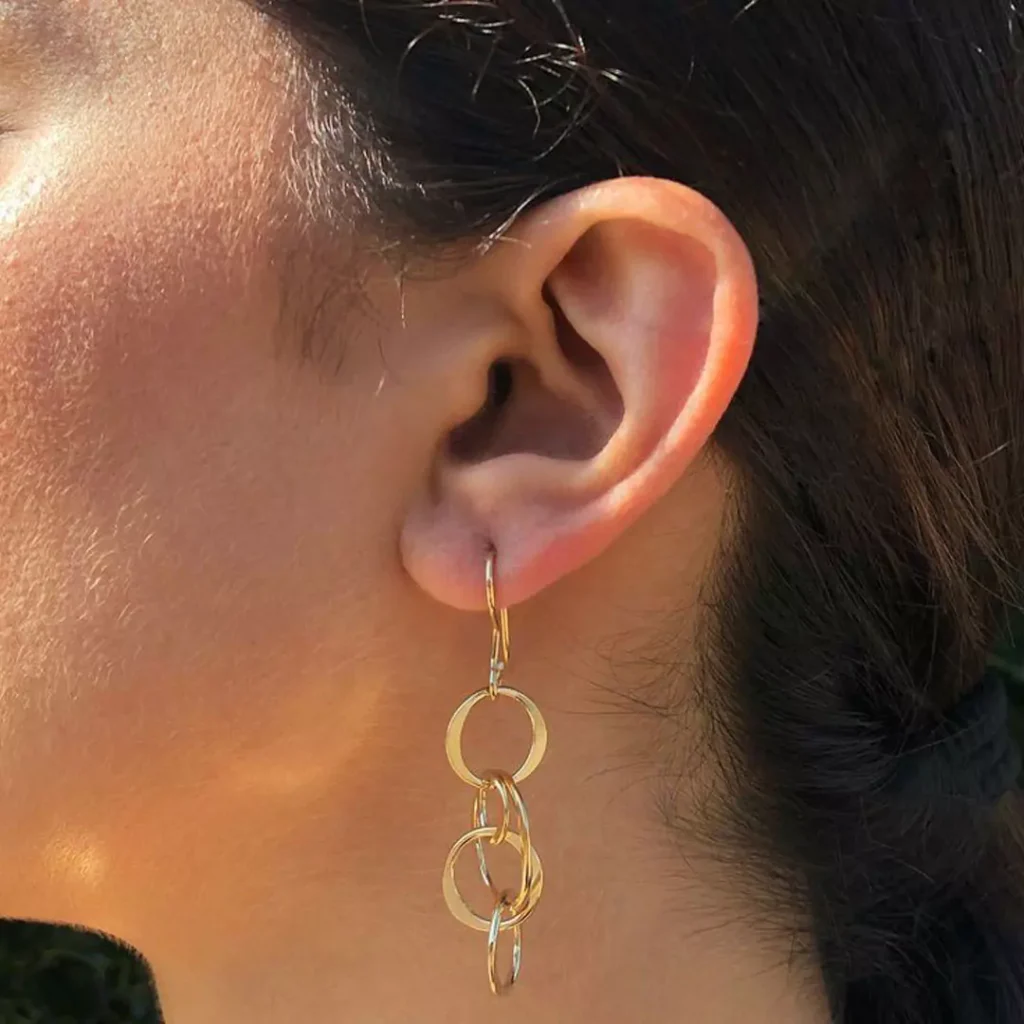 precious gold statement earrings